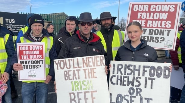 Some demonstrators at the rally against the Mercosur deal in Athlone