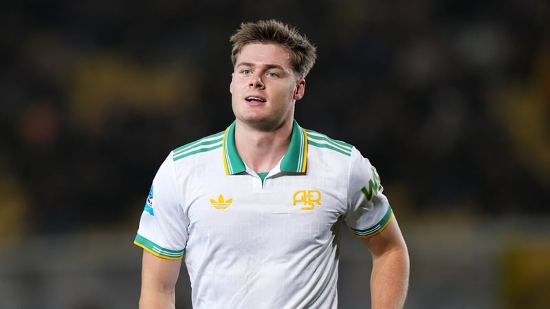 Evan Ferguson celebrates after scoring the opener away to Lecce