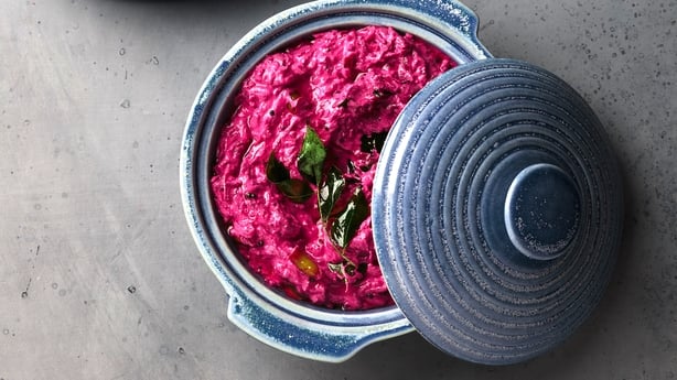 Indian yogurt based beetroot curry, Kerala Beetroot pachadi