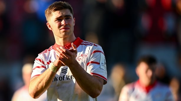 11 January 2026; Jack Crowley of Munster after his side's defeat in the Investec Champions Cup match between RC Toulon and Munster at Stade Felix Mayol in Toulon, France. Photo by Shauna Clinton/Sportsfile