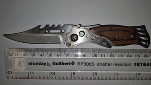 A knife seized by gardaí in Kerry