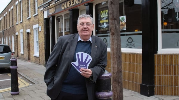 File photo dated 22/02/12 of Derek Martin, outside the Queen's Head pub in Limehouse. The family of Mr Martin, who starred as Charlie Slater in Eastenders, have said he "wasn't just a dad to us he was a friend and supported us through our highs and lows"