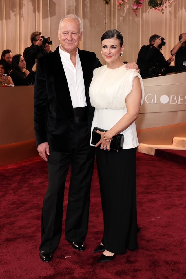 Stellan Skarsgård and Megan Everett-Skarsgård at the Golden Globes
