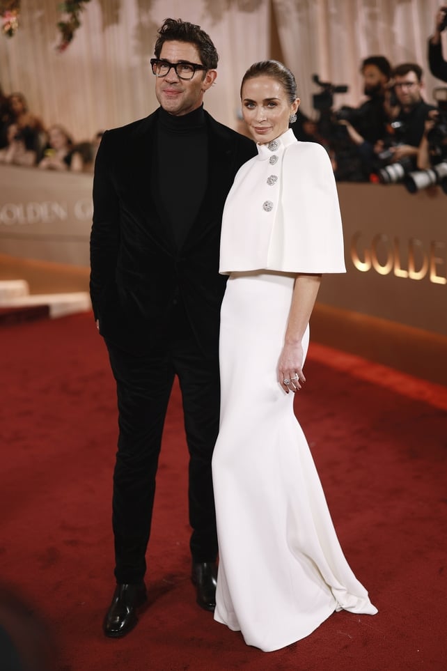 John Krasinski and Emily Blunt attend the 83rd annual Golden Globe Awards at The Beverly Hilton