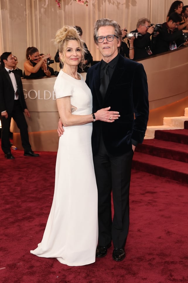 Kyra Sedgwick and Kevin Bacon attend the 83rd Annual Golden Globe Awards at The Beverly Hilton