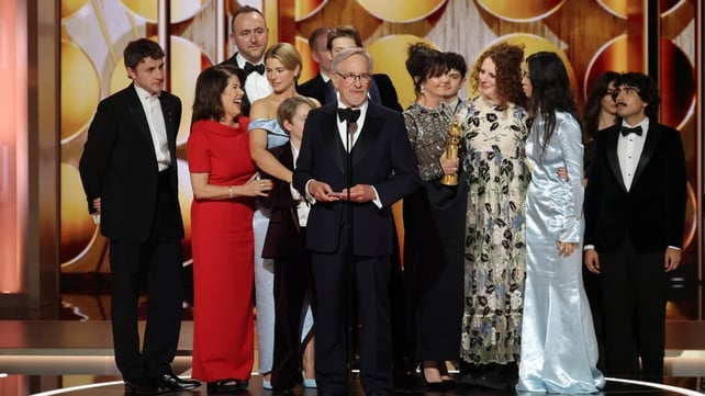 Paul Mescal, Pippa Harris, Nic Gonda, Jessie Buckley, Steven Spielberg, Liza Marshall, Maggie O'Farrell, Chloé Zhao at the 83rd Annual Golden Globes