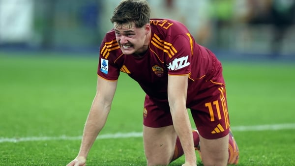 Evan Ferguson of A.S. Roma seen during the Serie A Enilive 2025-2026 football match between AS Roma Vs US Sassuolo at Olympic Stadium.