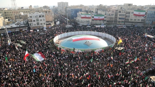 TEHRAN, IRAN - JANUARY 12: People gather at Enghelab Square after a government call to rally against recent protests across the country, chanting anti-U.S. and anti-Israel slogans, in Tehran, Iran, on January 12, 2026. (Photo by Fatemeh Bahrami/Anadolu via Getty Images)