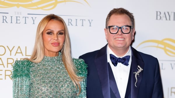 LONDON, UNITED KINGDOM - NOVEMBER 22: (EMBARGOED FOR PUBLICATION IN UK NEWSPAPERS UNTIL 24 HOURS AFTER CREATE DATE AND TIME) Amanda Holden and Alan Carr attend the Royal Variety Performance at the Royal Albert Hall on November 22, 2024 in London, England.