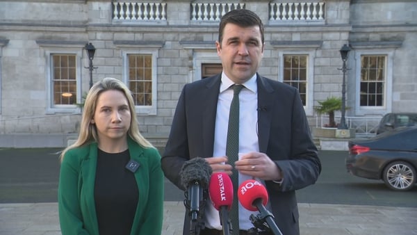 Labour's Duncan Smith speaking outside Leinster House