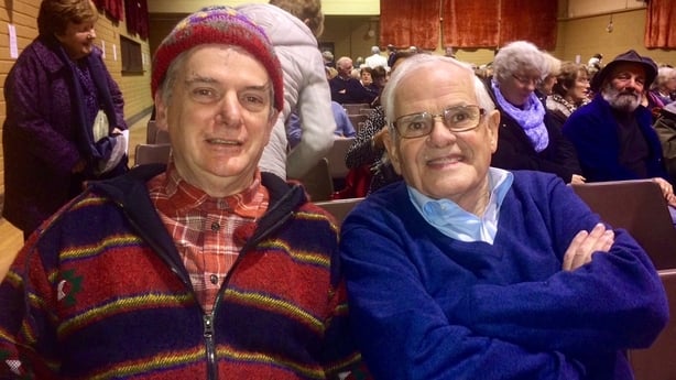 Sean Ó Sé pictured with Peadar Ó Riada in 2018