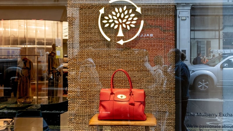 A Bayswater Satchel bag on display inside a Mulberry Group store in London
