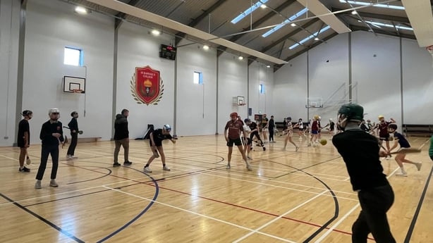 Students at St Raphael s College Loughrea practise their hurling skills