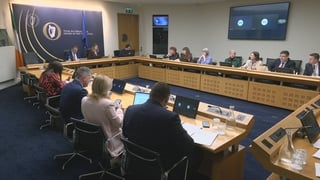 Members inside the Oireachtas Committee on Media