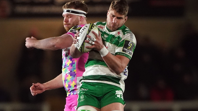 Newcastle Falcons' Callum Chick and Benetton's Eli Snyman