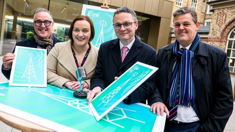 (L- R) David McRedmond, CEO of An Post; Patricia Monahan, RTÉ's Director of Audio; Patrick O'Donovan, Minister for Culture, Communications and Sport; Kevin Bakhurst, RTÉ's Director-General