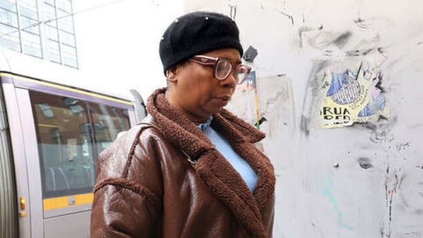 George Nkencho's mother arriving for the second day of the inquest into the death of her son, George Nkencho