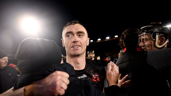 21 December 2025; Pauric Mahony of Ballygunner celebrates after his side's victory in the AIB GAA Hurling All-Ireland Senior Club Championship semi-final match between Ballygunner and St Martin's at FBD Semple Stadium in Thurles, Tipperary. Photo by Piara