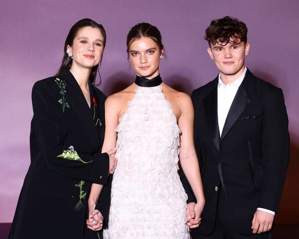  Claudia Jessie, Florence Hunt and Will Tilston attend the "Bridgerton" Season 4 Paris World Premiere 