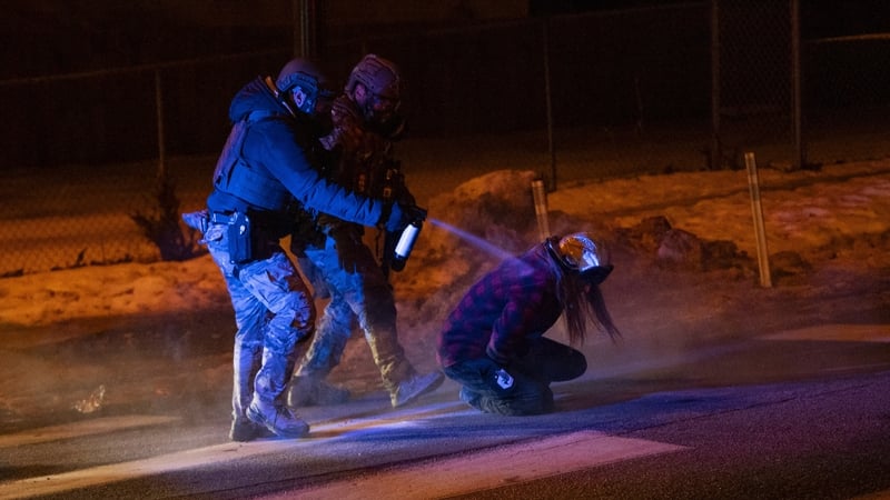 Law enforcement agents were seen deploying incapacitant spray on demonstrators overnight