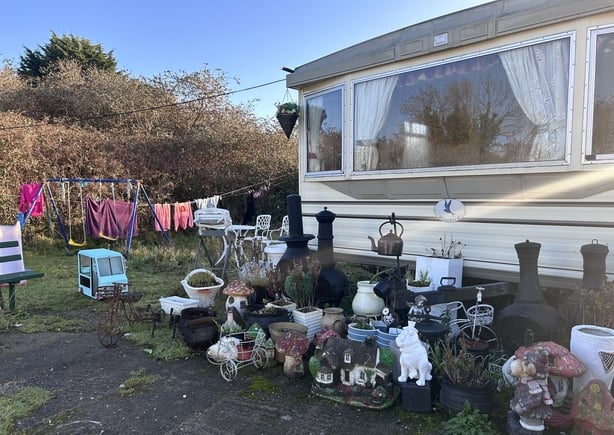 A picture of a caravan owned by members of the Traveller community at the Dunsink site in Dublin 