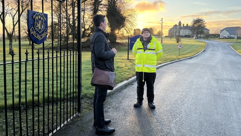 Enoch Burke outside Westmeath school for second day