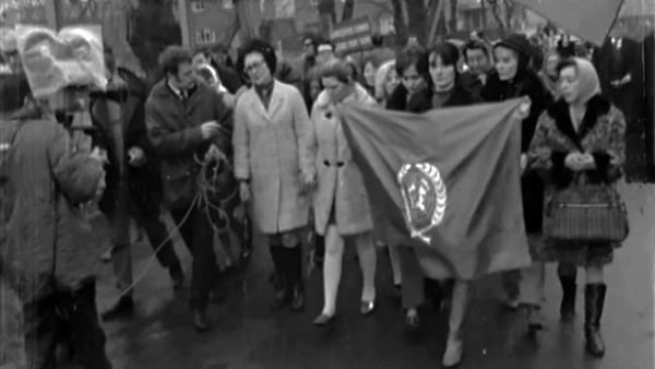 Women from the New Lodge Road area of Belfast march in 1971.