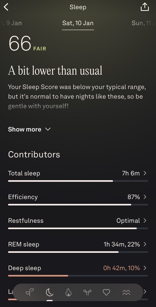 a screenshot of a fitness tracker