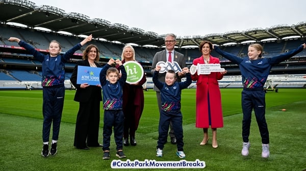 *** EMBARGO - STRICTLY NOT FOR PUBLICATION UNTIL 00:01 on 13 January 2025 *** 12 January 2026; In attendance at launch of the new Croke Park Active Breaks initiative are, backrow from left, ASF National Coordinator Karen Cotter, Minister of State at the D