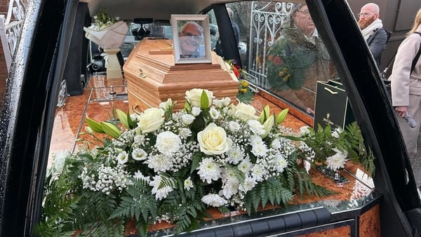 The funeral of Irish traditional music singer Sean O Se in Cork