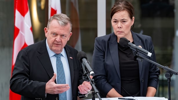 Danish Foreign Minister Lars Lokke Rasmussen and Greenlandic Foreign Minister Vivian Motzfeldt