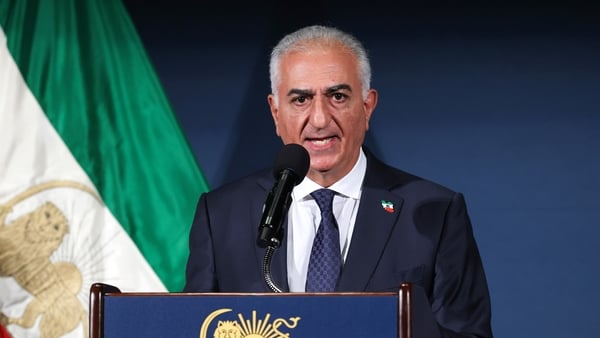 WASHINGTON, DC - JANUARY 16: Iranian Democratic Opposition Leader Reza Pahlavi speaks during a news conference at the National Press Club on January 16, 2026 in Washington, DC. Pahlavi called for protection for the Iranian people from the regime’s crackdo