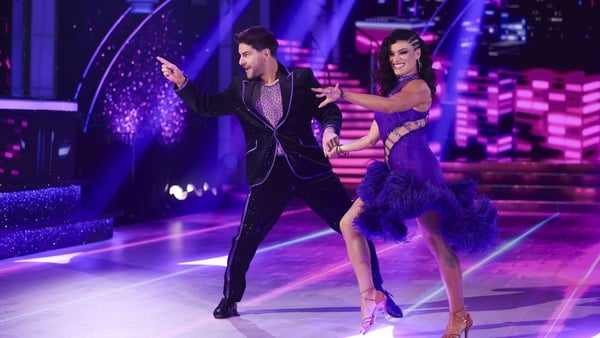 Ireland AM Host Eric Roberts with Pro Dancer Arianna Favaro during the live show of RTE’s Dancing With The Stars.Pic:Kyran O’Brien /kobpixNO FEE FOR REPRO During show run++++++FEE applies to Photographs used after Show run finishes.++++++++++