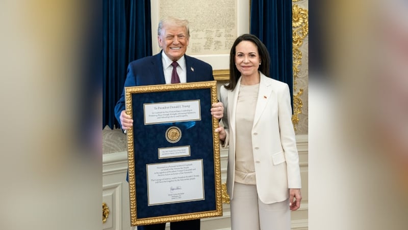 Venezuelan opposition leader Maria Corina Machado gave her Nobel Peace Prize medal to Donald Trump