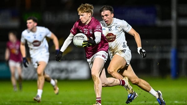 16 January 2026; Brandon Kelly of Westmeath in action against Brian McLoughlin of Kildare during the Dioralyte O'Byrne Cup final match between Kildare and Westmeath at Cedral St Conleth's Park in Newbridge, Kildare. Photo by Piaras Ó Mídheach/Sportsfile