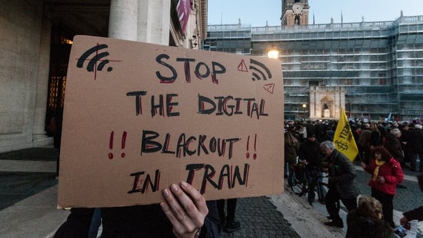 People participate in a demonstration in solidarity with anti-government mass protests in Iran at the Campidoglio square in Rome, Italy, on January 16, 2026. Amnesty International and Woman Life Freedom for Peace and Justice organize the protest to support the Iranian people and their right to self-
