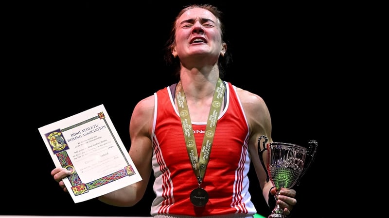 Kellie Harrington celebrates her success at the Stadium