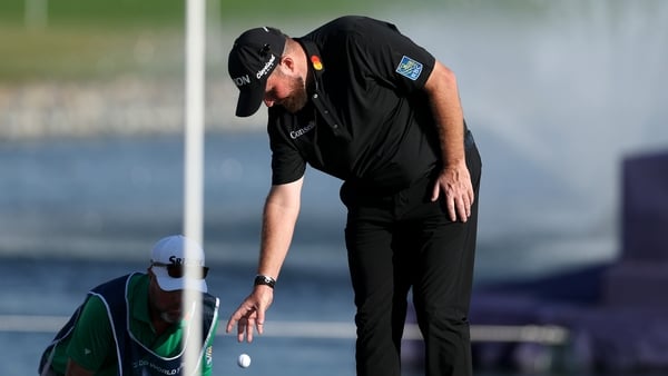Shane Lowry of Ireland takes a penalty drop on the 18th hole on day four of the Dubai Invitational 2026 at Dubai Creek Resort on January 18, 2026 in Dubai, United Arab Emirates.