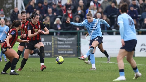 Vivianne Miedema of Manchester City scores her team's sixth goal during the Adobe Women's FA Cup Fourth Round match between AFC Bournemouth and Manchester City at The Snows Stadium on January 18, 2026 in Southampton, England