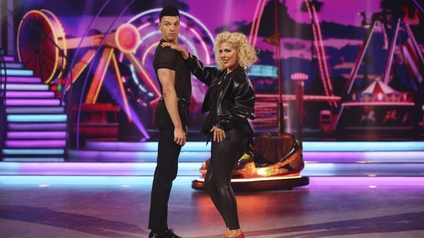 Stephanie Kelly and Ervinas Merfeldas on Week Three of Dancing with the Stars Photo: Kyran O'Brien