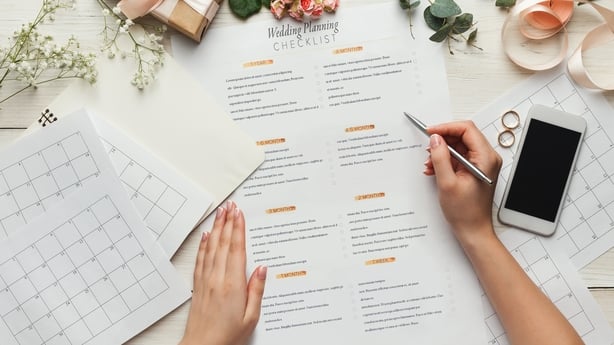 Wedding background with checklist and calendar