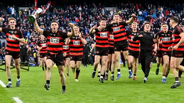 Ballygunner players celebrate after winning 2026 All-Ireland club hurling final