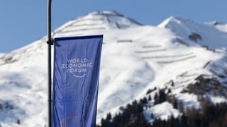 A blue flag for the World Economic Forum (WEF) at its annual meeting in Davos, Switzerland