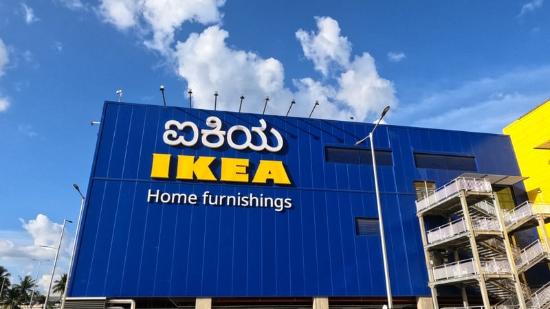 Blue sky is seen over IKEA store in Bangalore in India