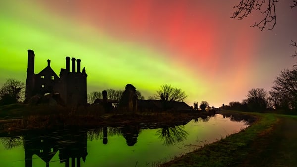 The Northern Lights over Ballycowan Castle in Co Offaly - Credit: Paul Moore