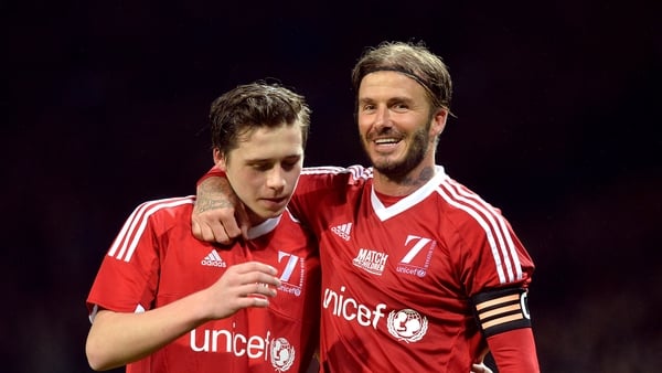 David and Brooklyn Beckham (left) during the UNICEF charity match at Old Trafford, Manchester. Brooklyn Beckham, the oldest son David and Victoria Beckham, has made headlines with a string of posts on his Instagram story, in which he accused his parents o