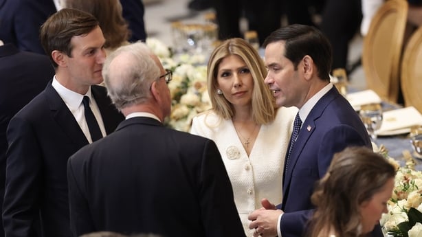 Jared Kushner, Sen. Jerry Moran (R-KS), Jeanette Rubio, and nominee for Secretary of State, U.S. Sen. Marco Rubio (R-FL) attend the luncheon following inauguration of U.S. President Donald Trump 