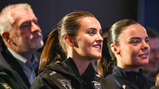 20 January 2026; In attendance, at Croke Park in Dublin, to mark the launch of the 2026 Lidl Ladies National Football Leagues is Armagh footballer Aimee Mackin, centre. Lidl Ireland today reaffirmed its commitment to the LGFA and women's sport more broadly, announcing an extended partnership of LGFA