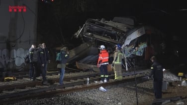 Spanish emergency services attend scene of train derailment