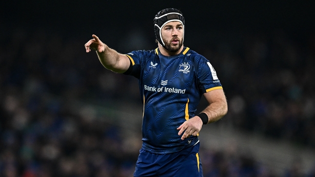 10 January 2026; Caelan Doris of Leinster during the Investec Champions Cup match between Leinster and La Rochelle at the Aviva Stadium in Dublin. Photo by Seb Daly/Sportsfile